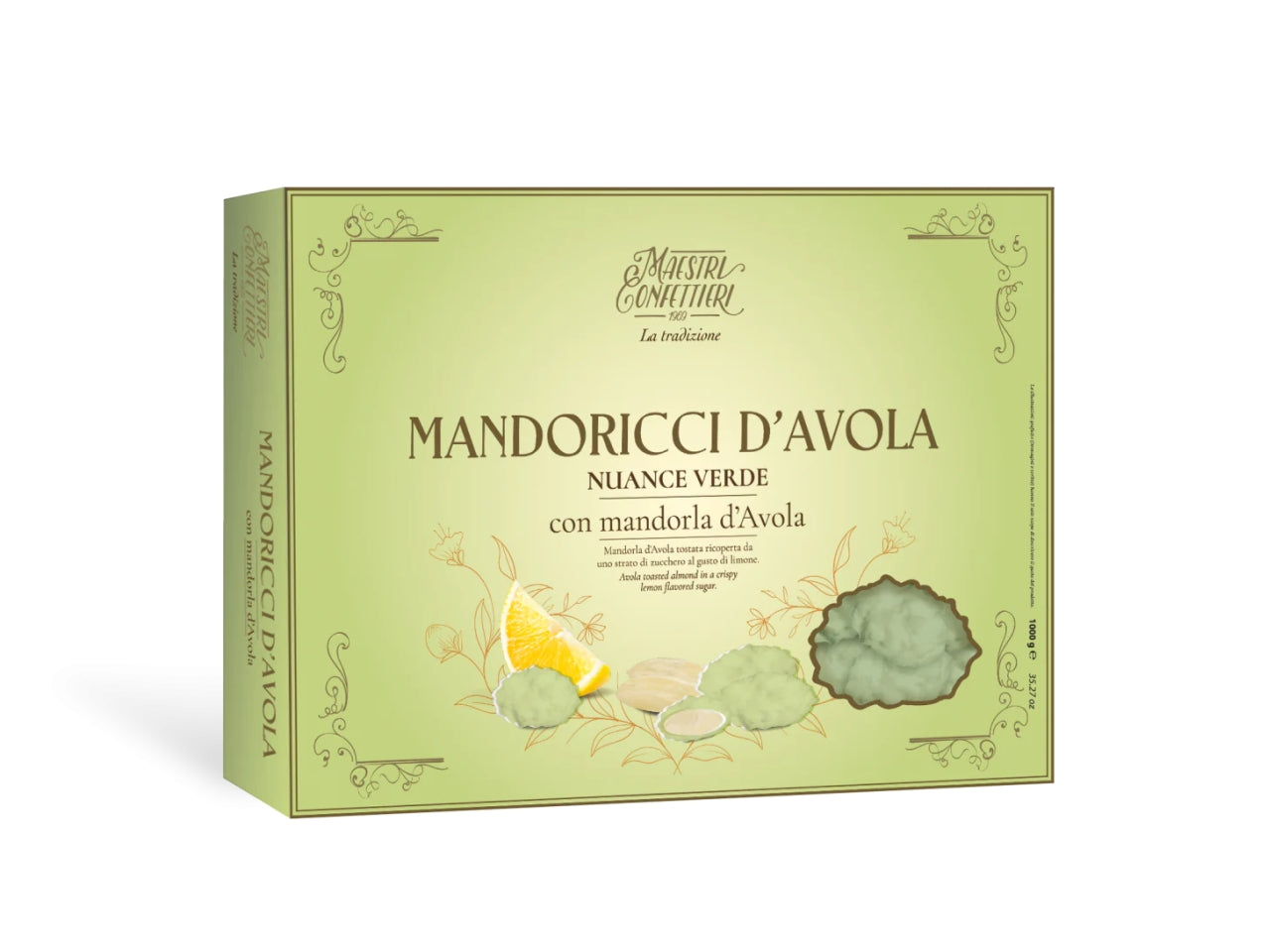 Confetti Maxtris Mandoricci d'Avola verde al gusto limone per bomboniere - Maestri Confettieri - 1kg