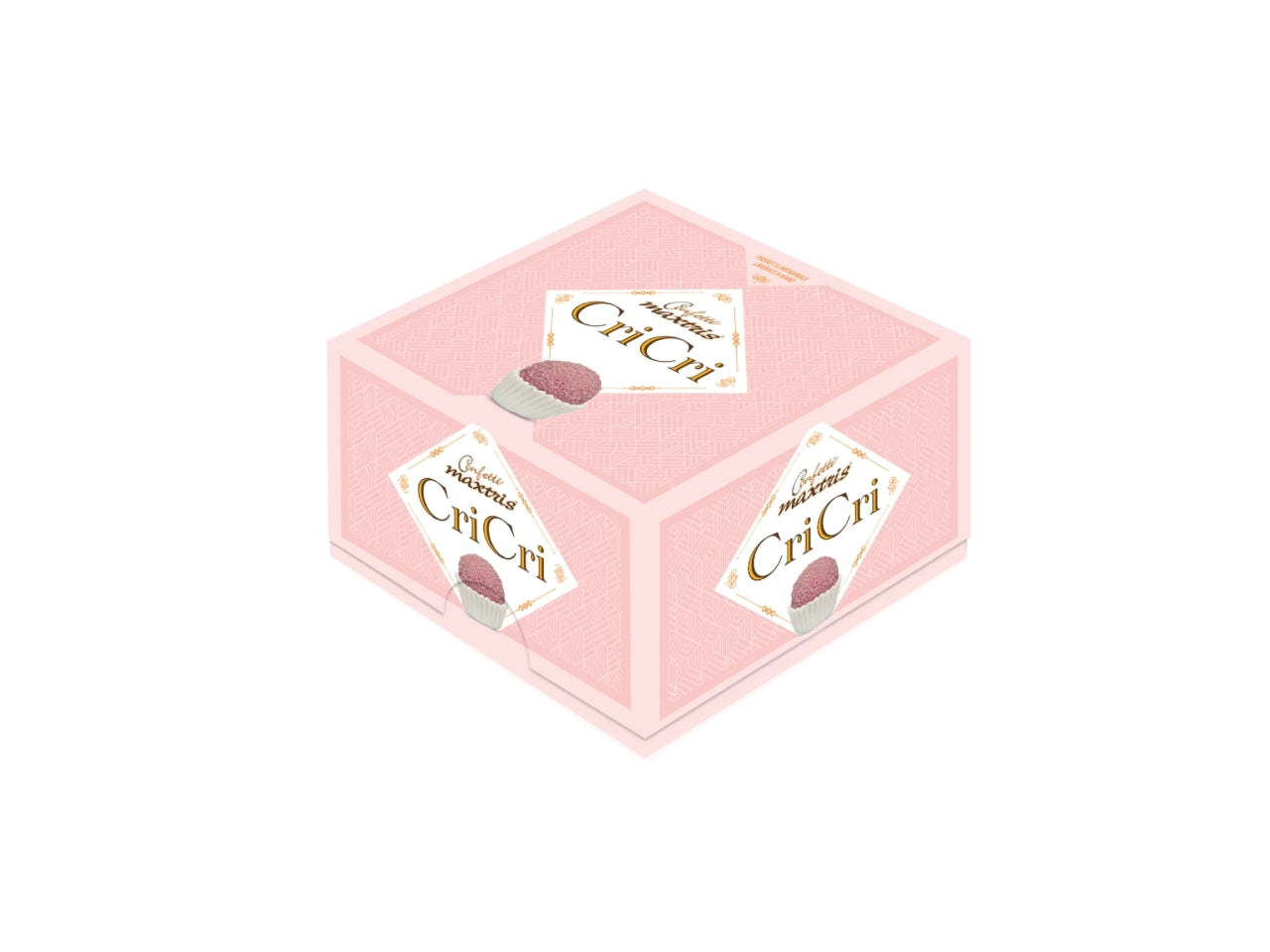 Confetti Maxtris Rosa ricoperti di cioccolato bianco e fondente per bomboniere da nascita e battesimo bimba - CriCri - 500g