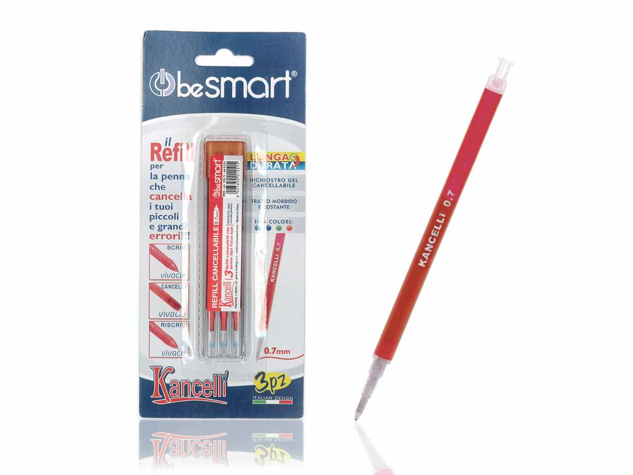 Refill kancelli' 3 pezzi rosso