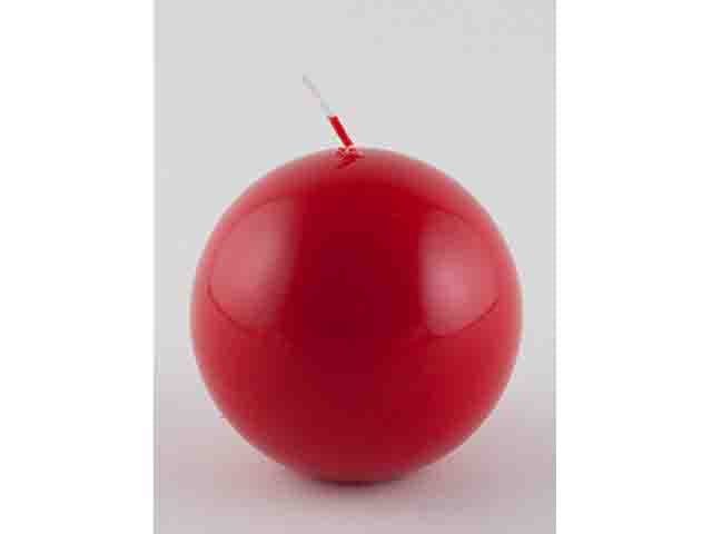 Candela sfera d.10cm rossa 125611