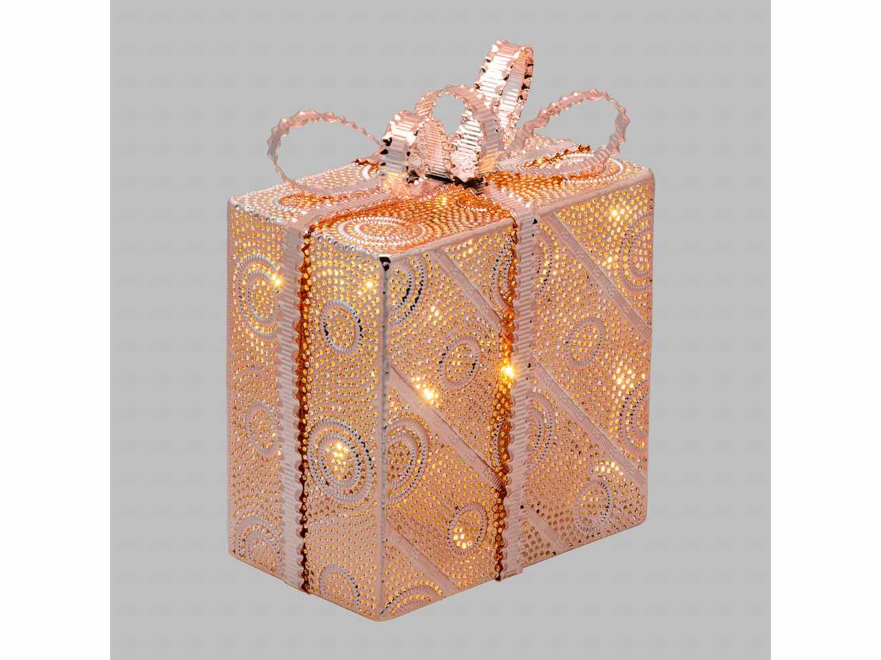 Pacco regalo 18,5cm 19 led bianco caldo
