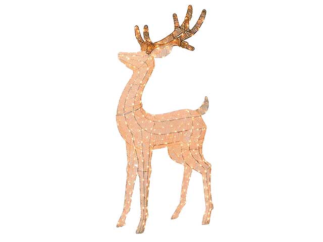 Renna 3d testa ruotata misura h.160cm con 380 led traditional per uso interno ed esterno