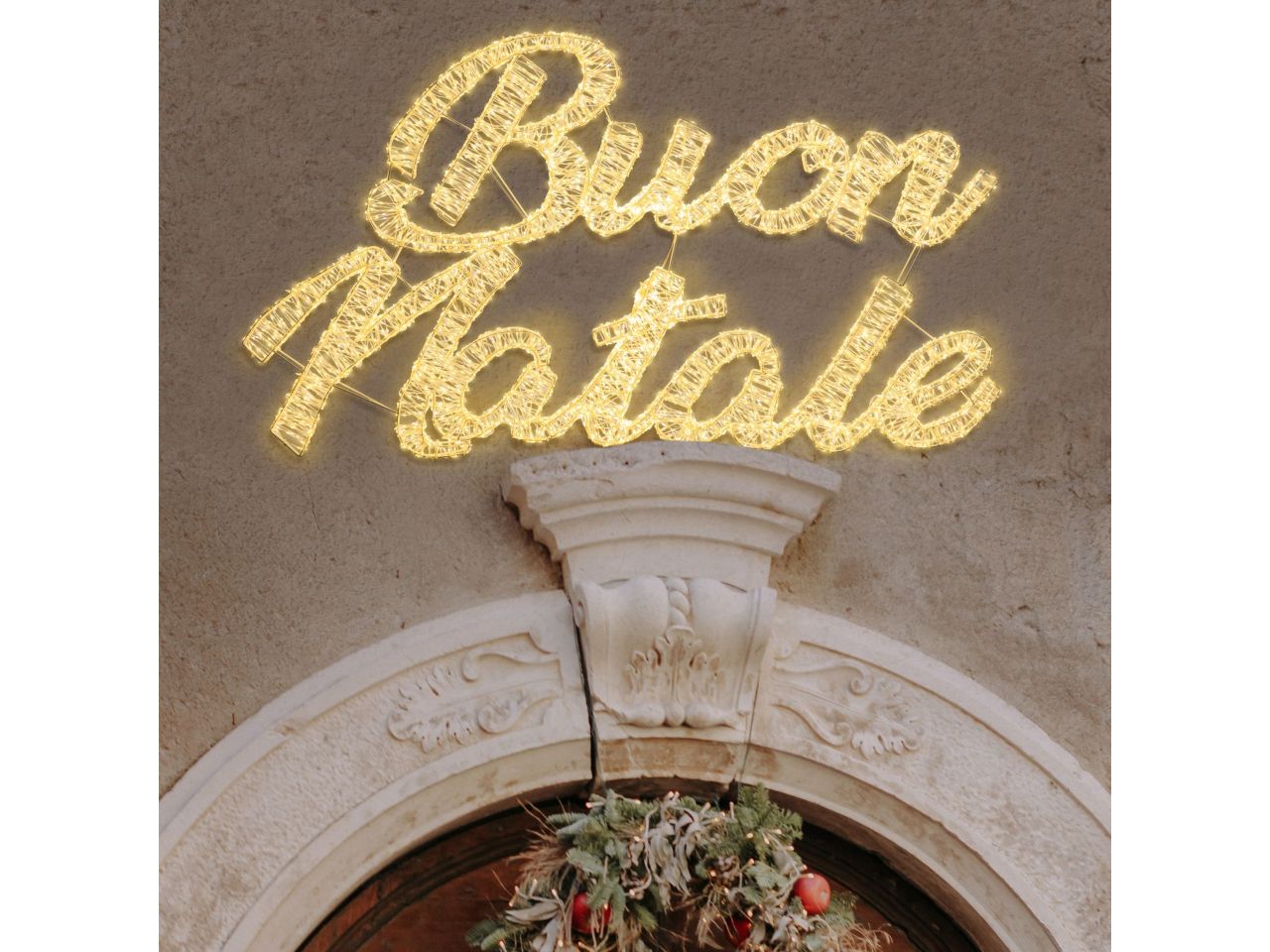 Buon natale 3d 135xh.75cm hdm 6500 microled bianco caldo e bianco d.1,5mm gioco luce automatico flashled diamond con led luce fissa e led lampeggianti trasformatore gs uso esterno e interno 6m+135x4xh.75cm