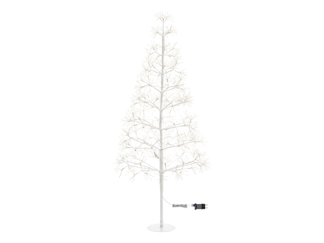 Albero bianco ricco h.150cm 1500 microled bianco caldo d.1,5mm cavo metal flashled base metallo diamond trasformatore