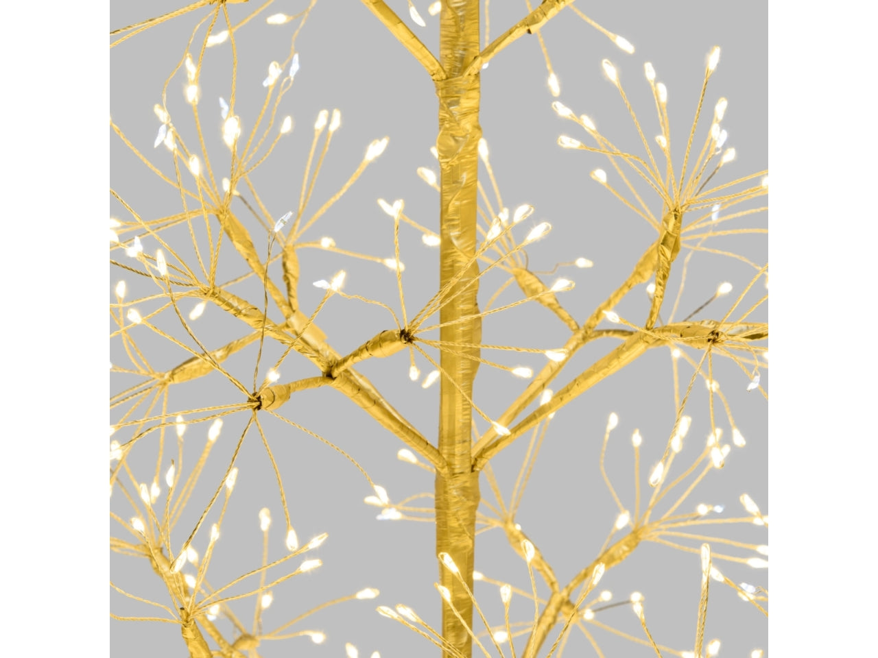 Albero champagne ricco h.50cm 1500 microled bianco caldo e bianco d.1,5mm cavo metal flashled base metallo diamond trasformatore