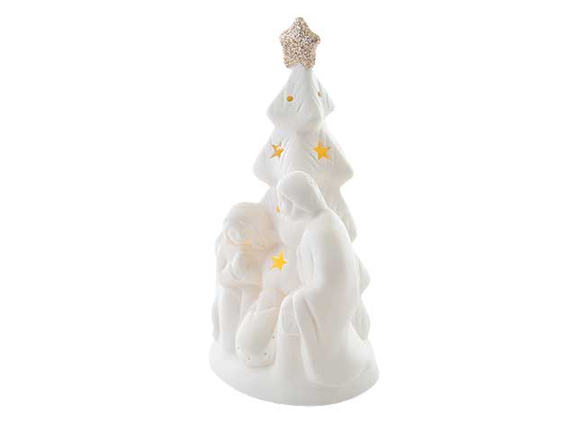 Nativita' porc.bianca c/led h19cm 34367