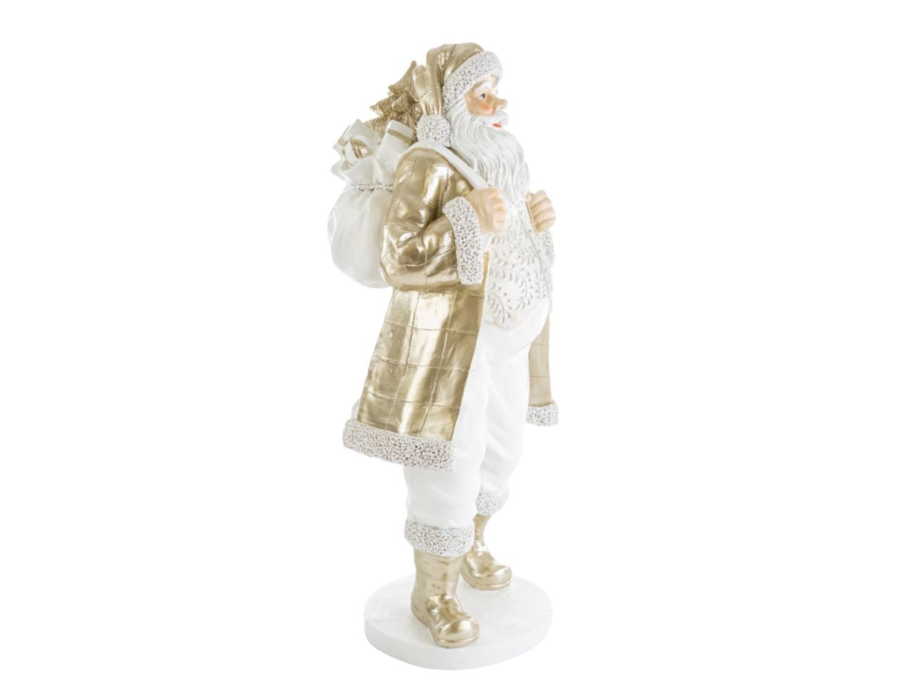 Babbo natale in resina oro 19,5x18xh.47 cm