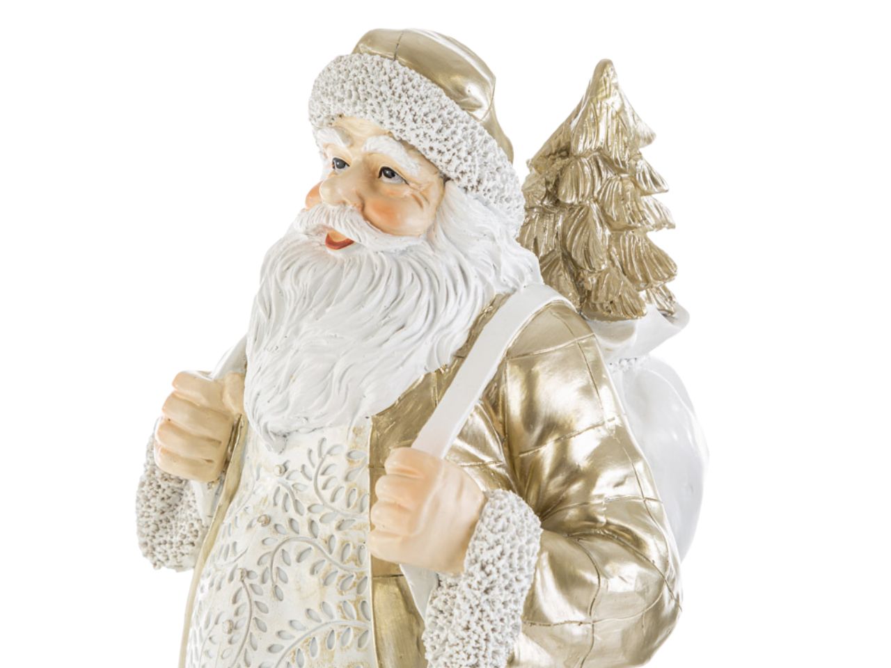 Babbo natale in resina oro 19,5x18xh.47 cm