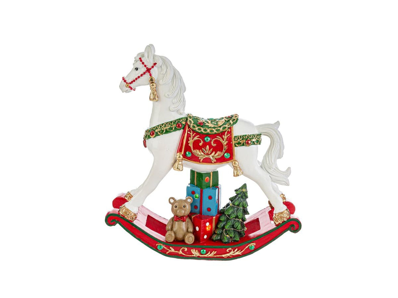 Cavalluccio a dondolo in resina led 23x7xh.25,5cm