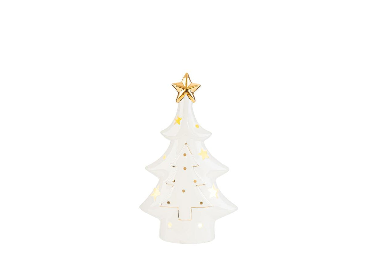 Albero natalizio 12,5x6xh.20,5cm con led in porcellana