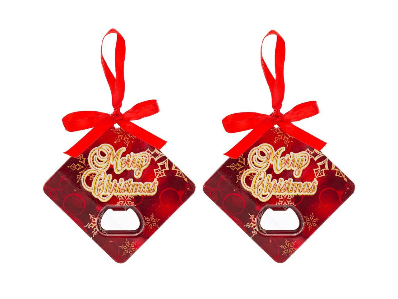 Sottobicchiere apribottiglia natalizio in ceramica 2 colori assortiti con magnete 8x8 cm - Le Stelle
