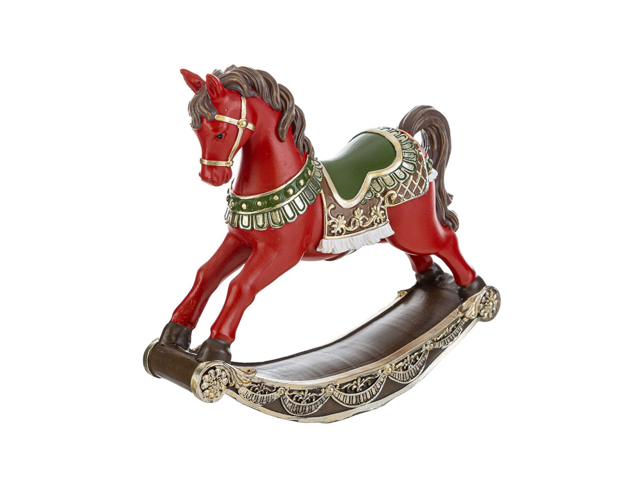 Cavalluccio natalizio 20x5xh.20cm in resina