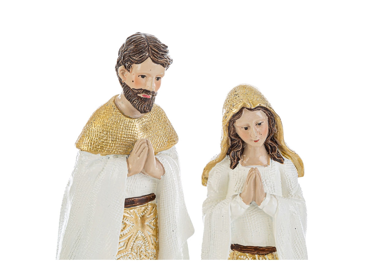 Natività resina bianco e oro da 6 soggetti h.16,5cm - Le Stelle