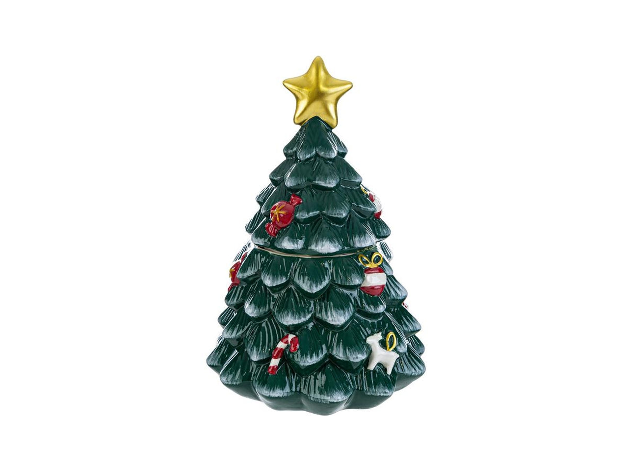 Scatola albero di natale 17,5x17,5xh.25cm in ceramica