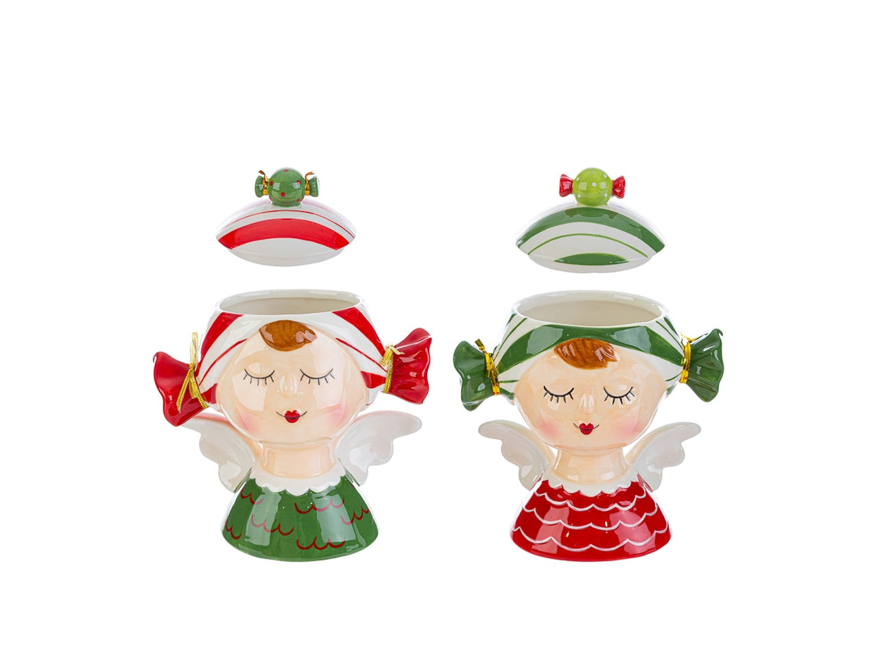 Contenitore candy 16,5x10,5xh.17cm in ceramica 2 assortimenti