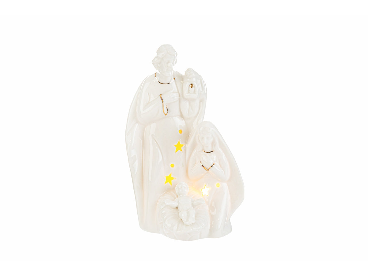 Nativita' 9x6xh.14,5cm con led in porcellana