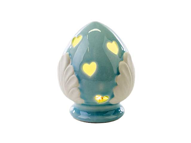 Pomo porc.led celeste 11xh.15cm 53147