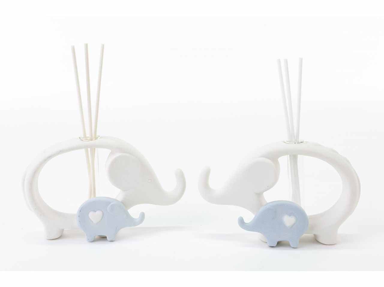 Profumatore elefante porcellana celeste 14x4x8,5cm