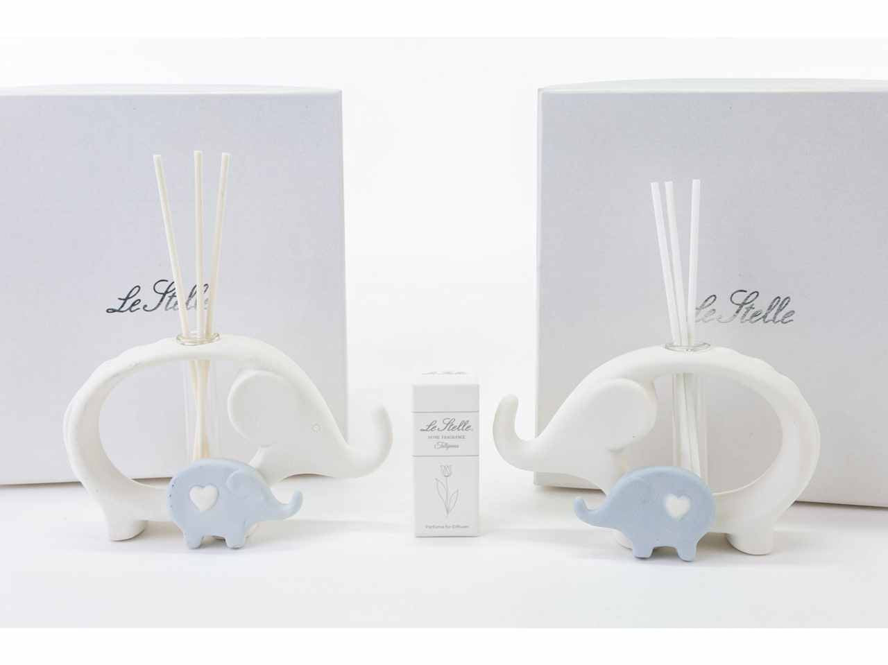 Profumatore elefante porcellana celeste 14x4x8,5cm