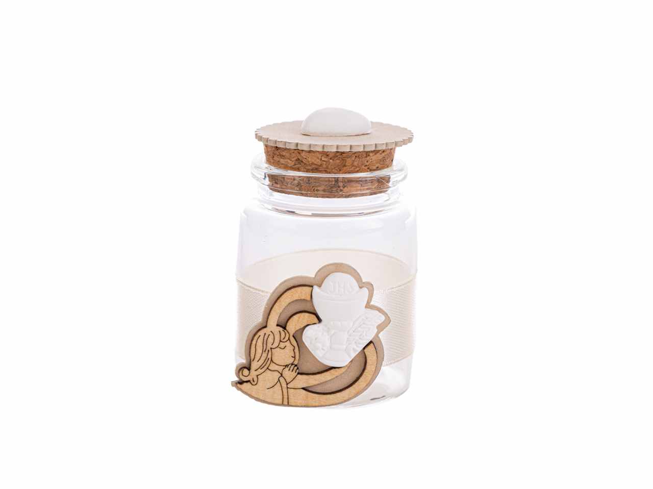 Barattolino in vetro per comunione girl 5x7,5 cm