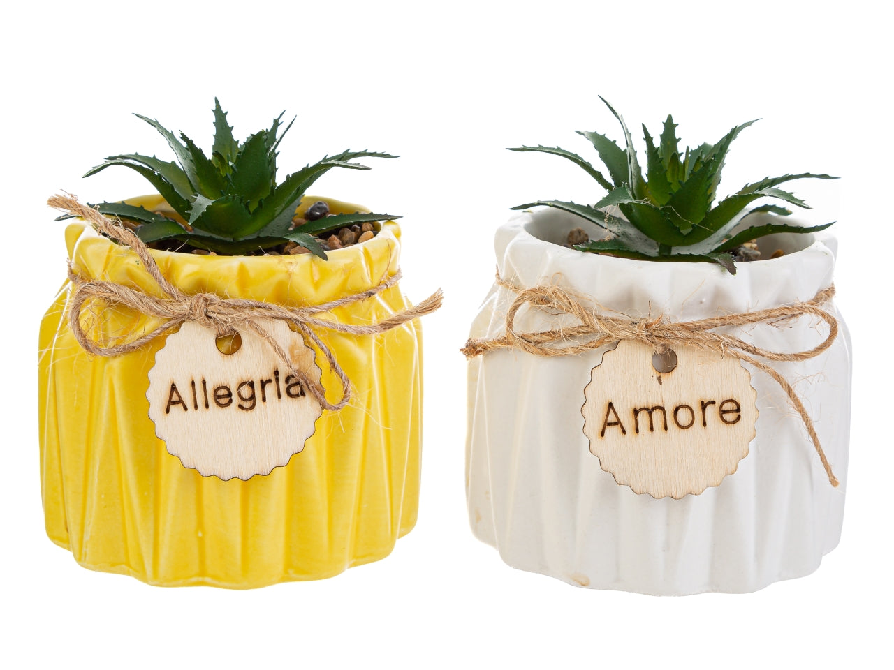 Vasetto piantina artificiale in 4 assortimenti