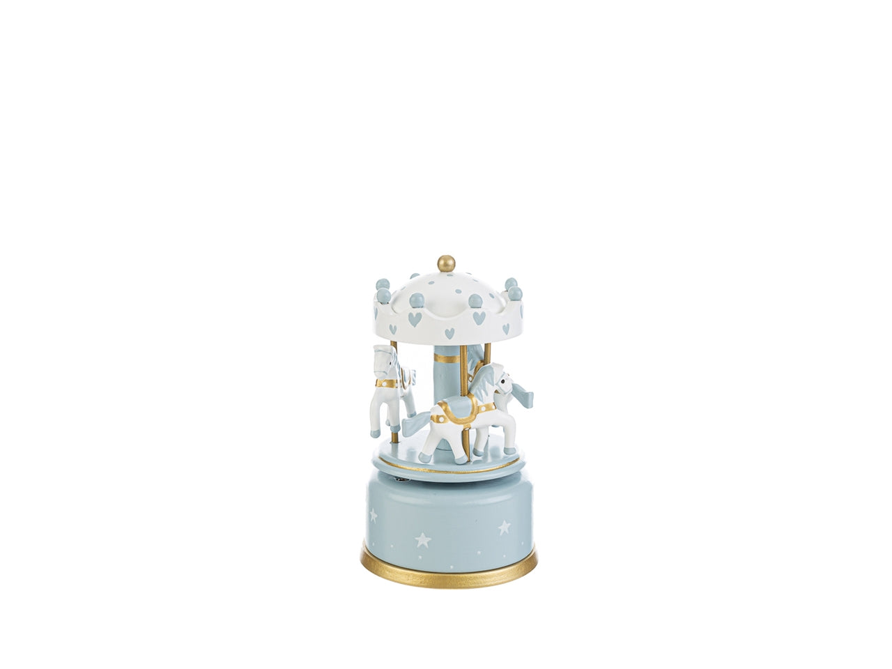 Carillon giostrina in legno celeste/bianco - 7,5x13 cm - Le Stelle