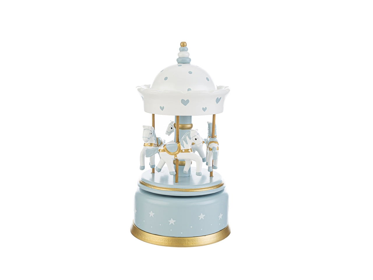Carillon giostrina in legno celeste/bianco 10,5x20 cm - Le Stelle