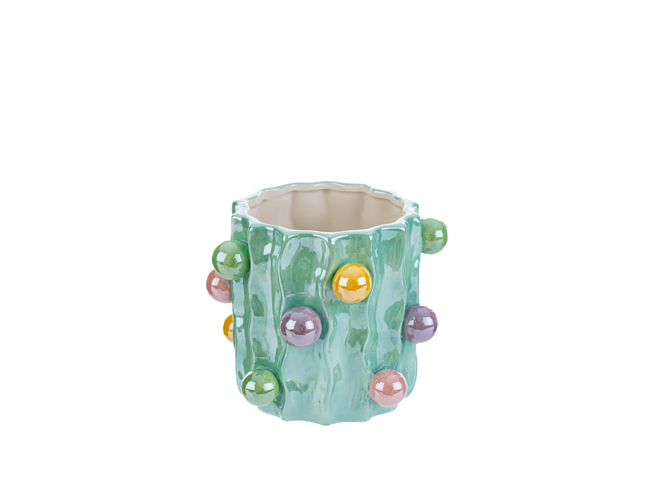 Vasetto in ceramica balls in 3 assortimenti misura 9,5x9,5cm