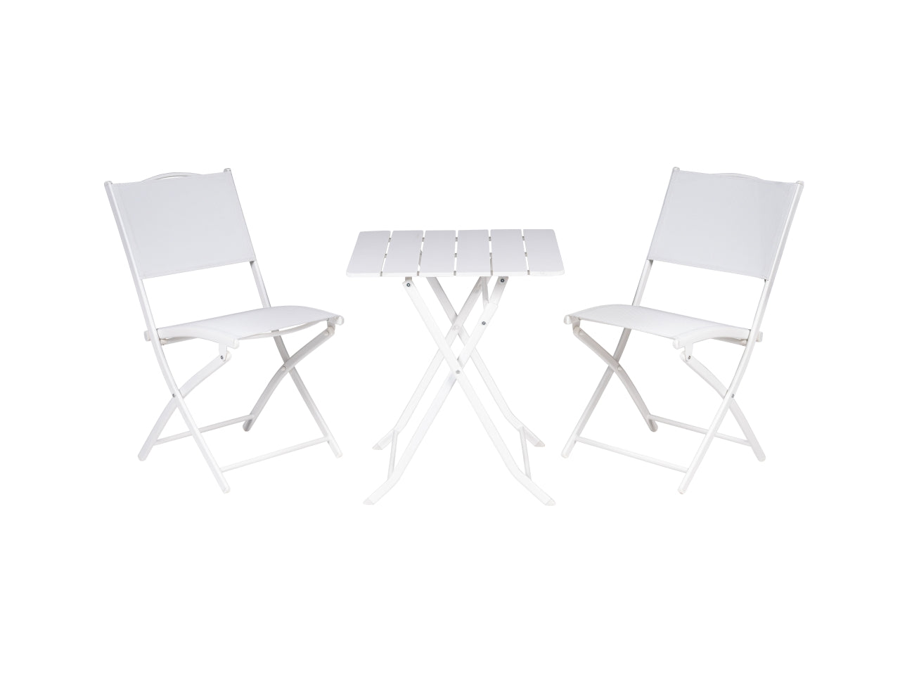 Set tavolino con due sedie tavolo 60x60cm colore bianco
