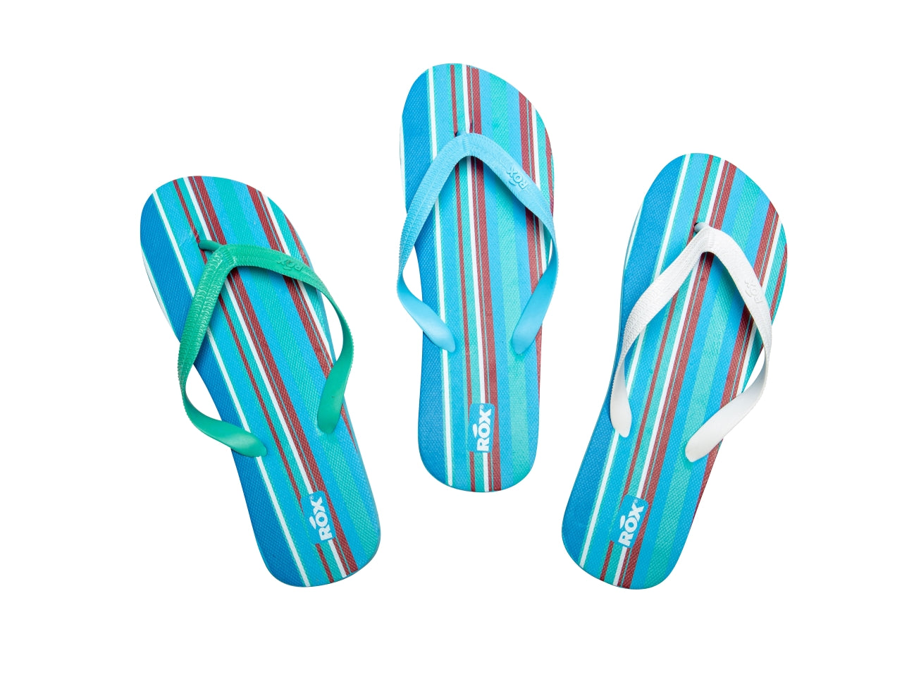 Infradito mare bimbo in gomma fantasia rigata multicolor taglie 28/34 - Rox