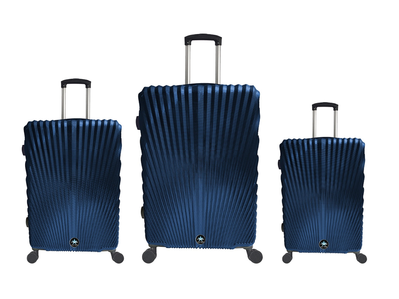 Coveri set 3 trolley h.56/66/76cm calcutta blu