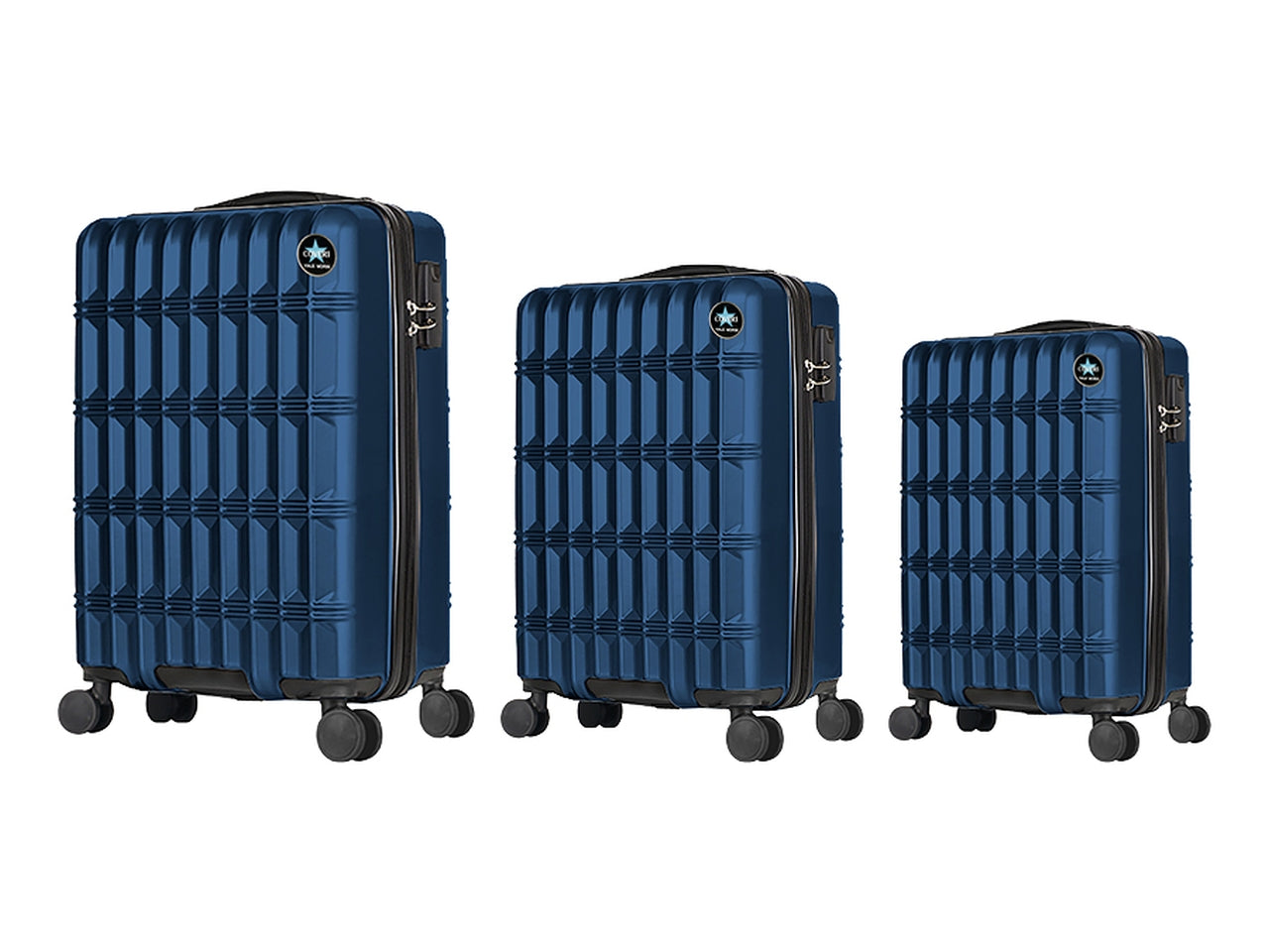 Coveri set 3 trolley h.56/66/76 norvegia blu