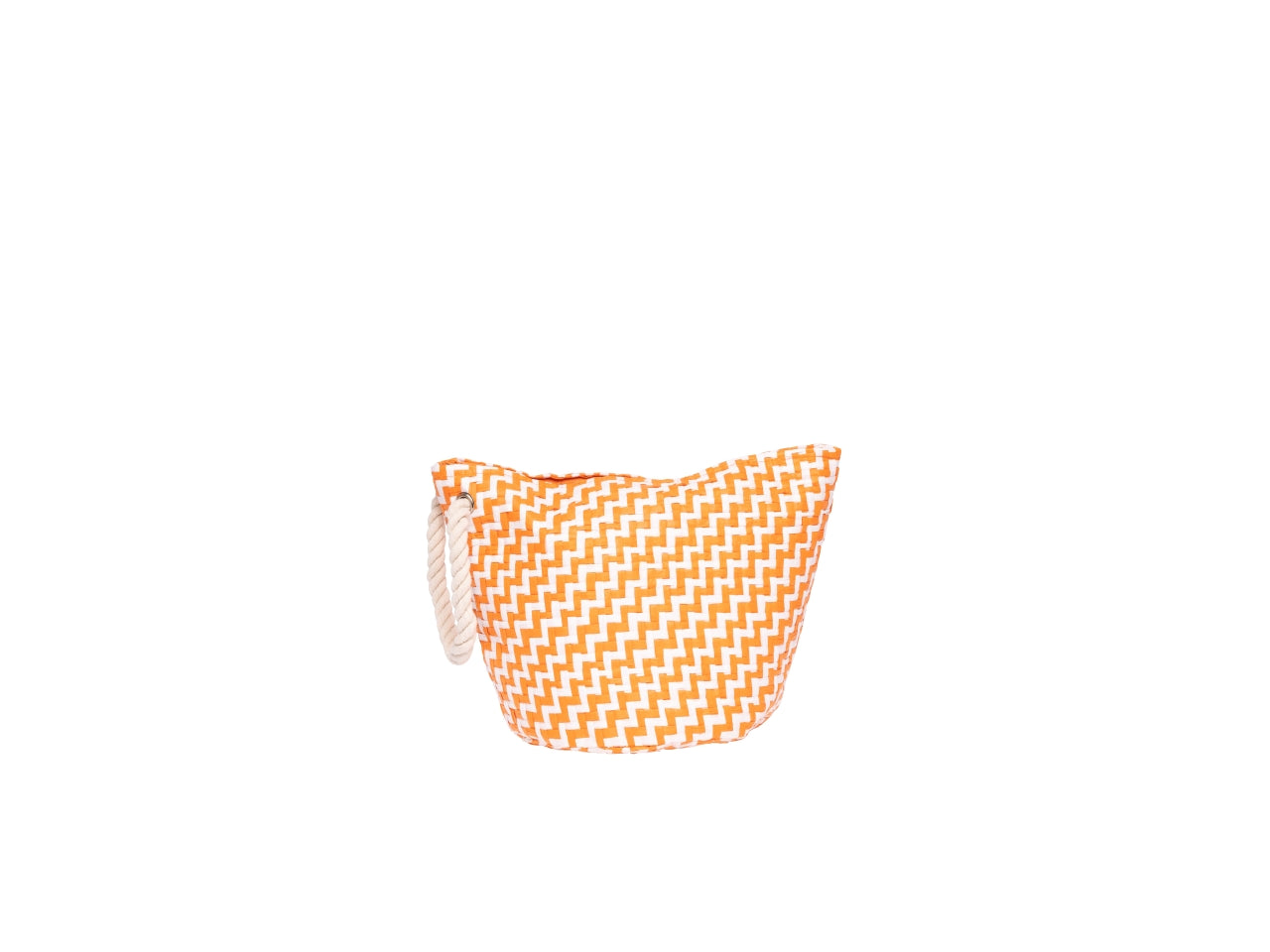 Pochette mare con zip in paglia di carta naturale in 4 colori assortiti zig zag e polsiera in corda 18x18 cm - Rox