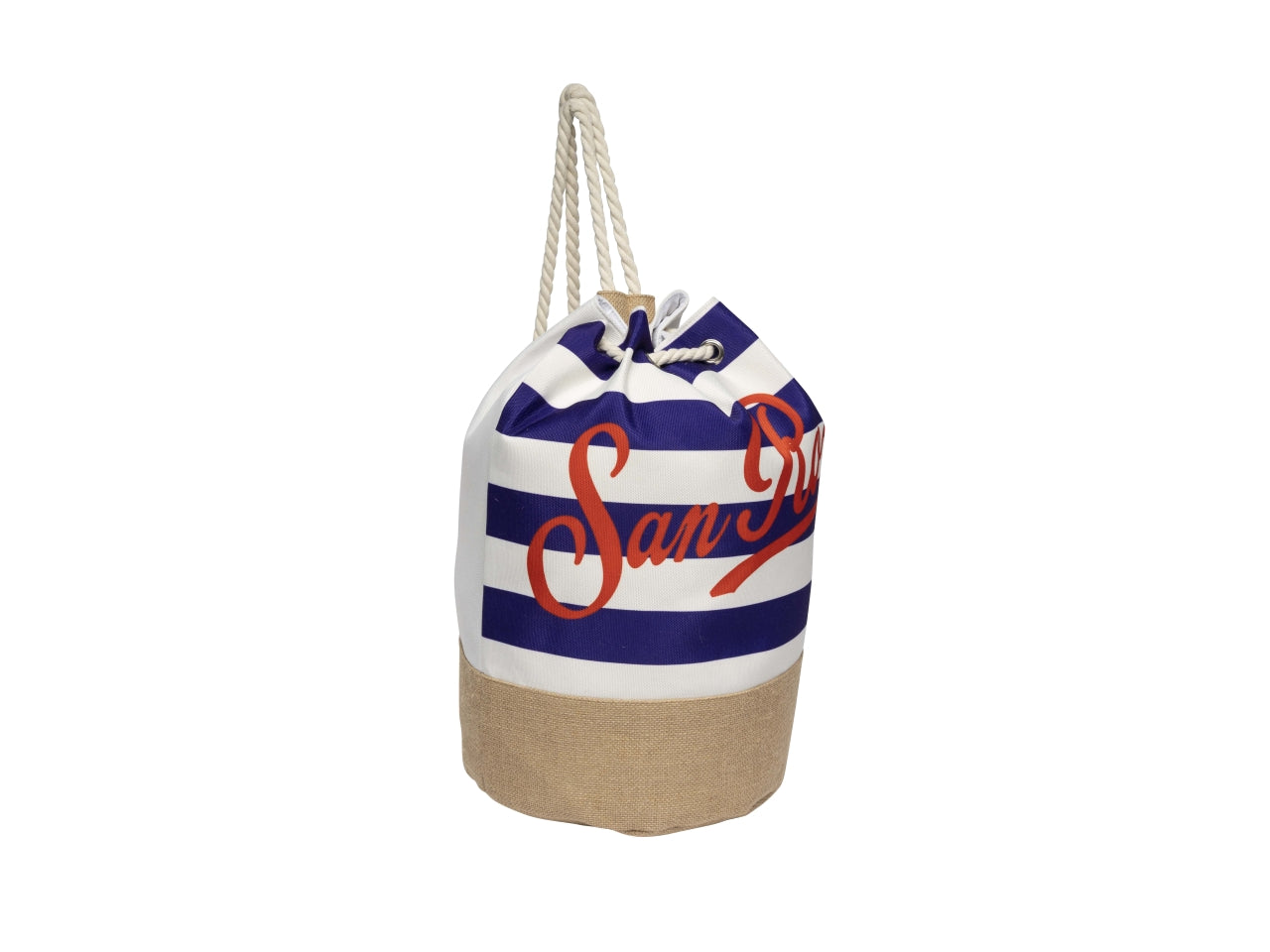 Borsa mare a sacco in tessuto blu e rosso a righe 48x30 cm - Rox