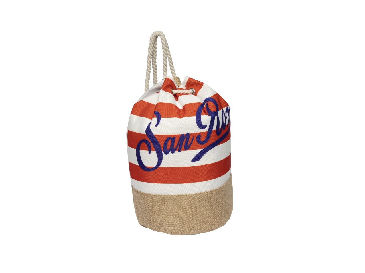 Borsa mare a sacco in tessuto rosso e blu a righe 48x30 cm - Rox