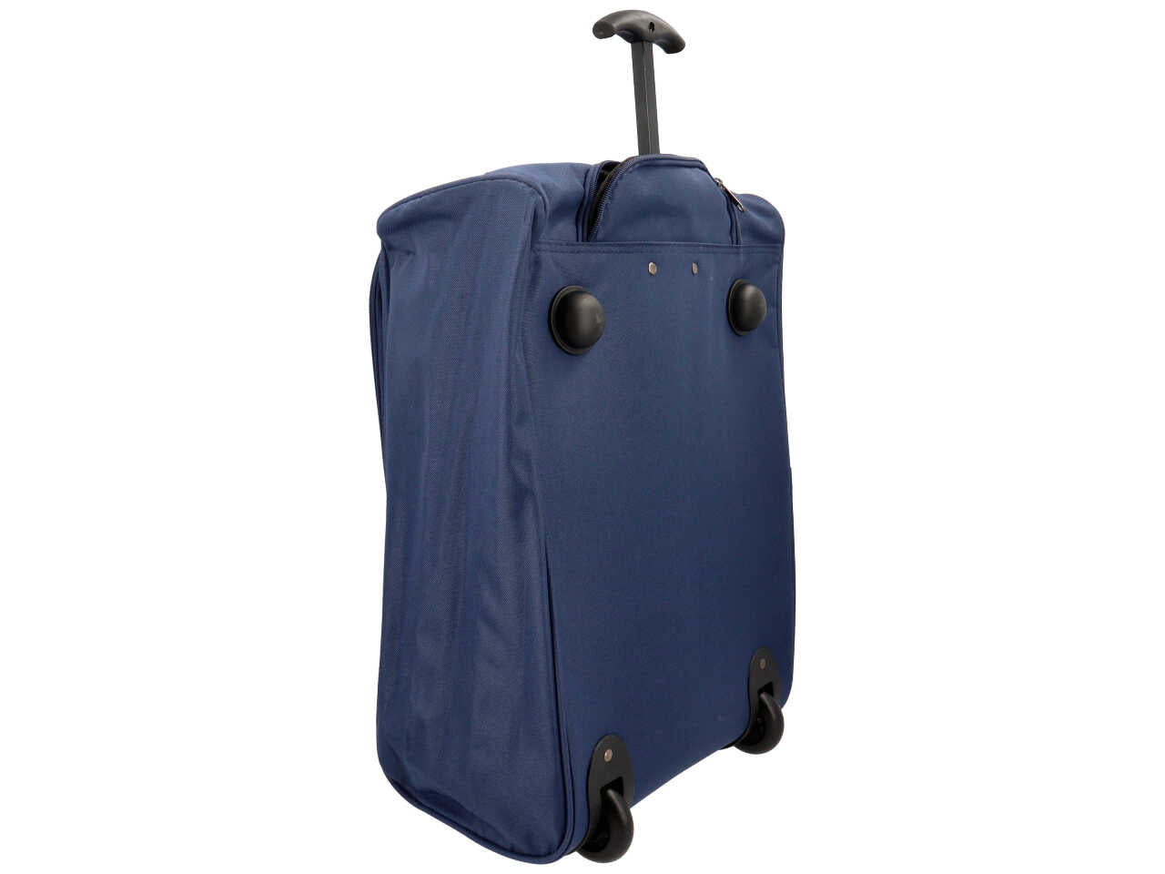 Trolley da cabina 35x20x50 cm in tessuto blu e fuxia con tasca anteriore, manico telescopico e maniglia superiore - Coveri