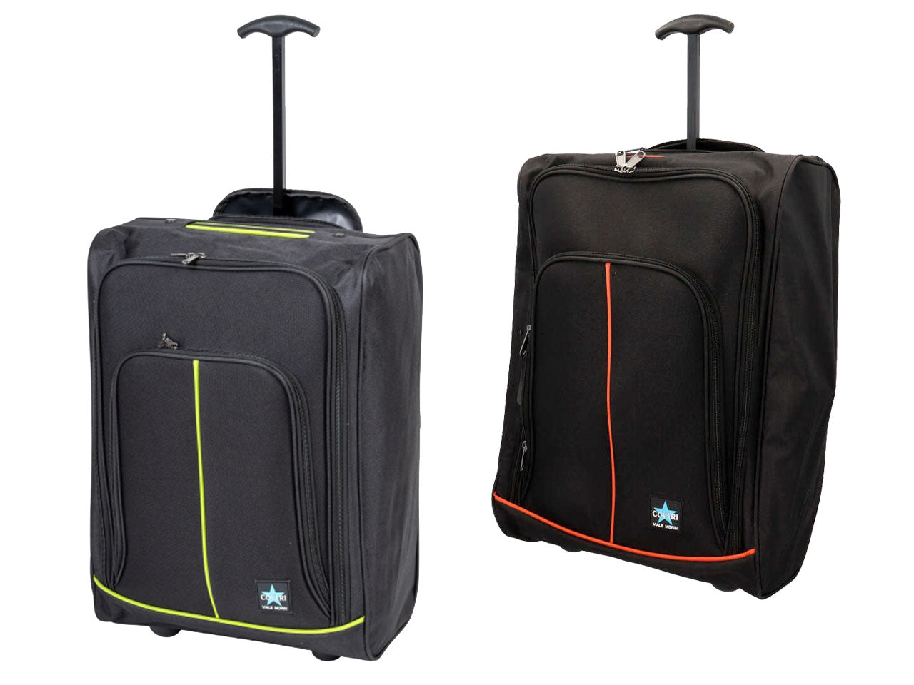 Trolley da cabina 35x20x50 cm in tessuto con tasca anteriore, manico telescopico e maniglia superiore - Coveri