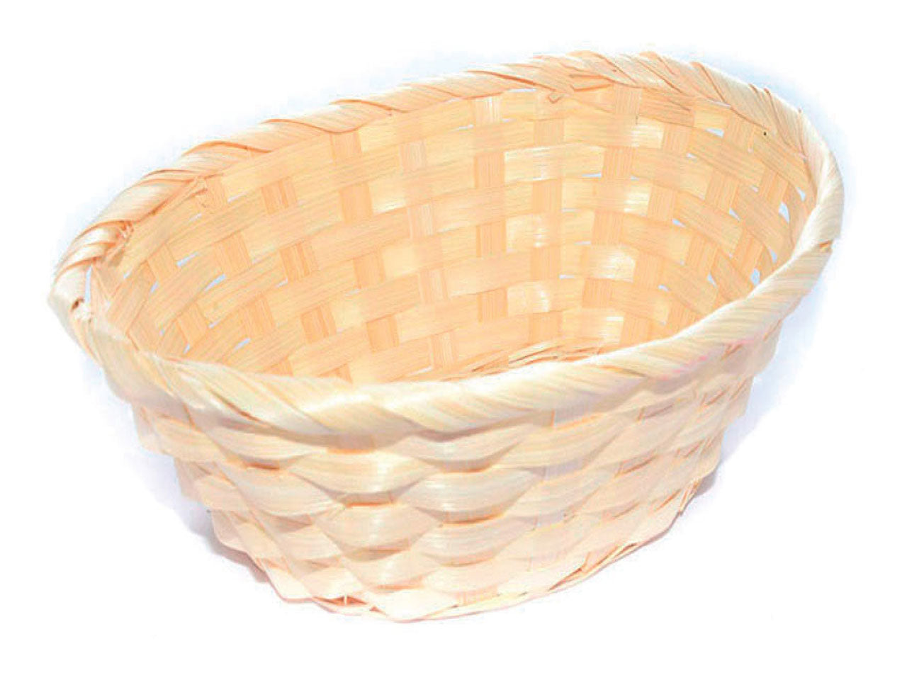 Cestino ovale naturale in bambu' 23x16x8cm