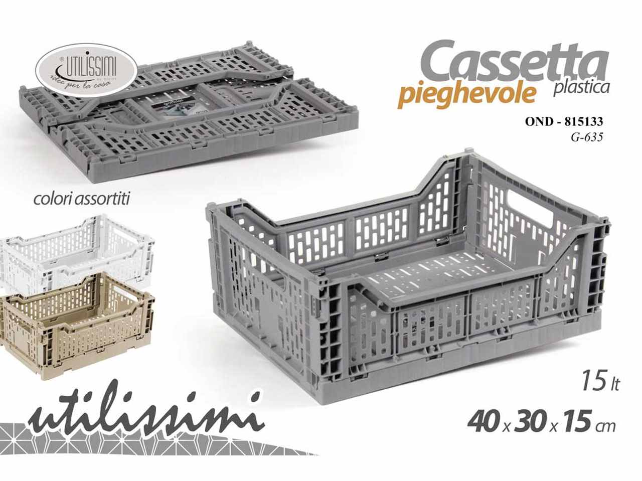 Cassetta pieghevole 15lt 40x30x15 81513