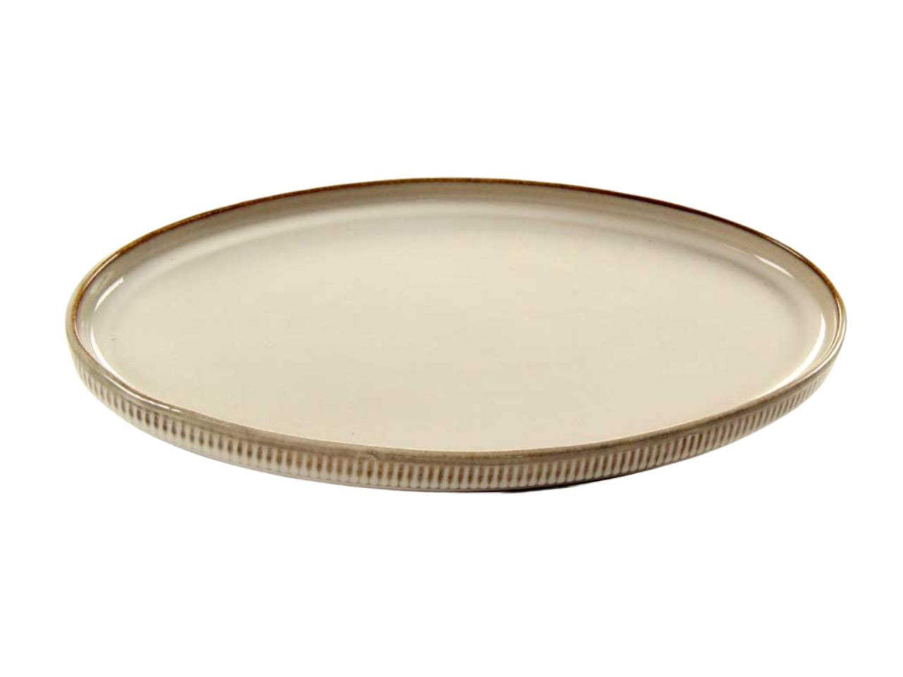 Vassoio ovale in ceramica beige, 32x18x2 cm - Passionecasa