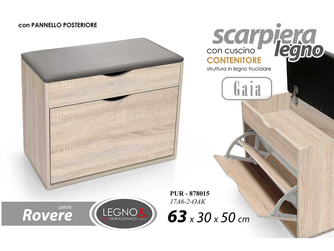 Scarpiera in mdf con cassetti misura 63x30x50cm
