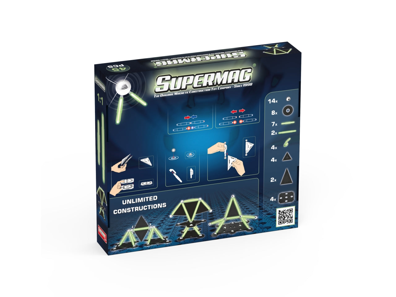 Supermag Projects Glow Set 45 Pezzi Plastica e Metallo Età 5+ | Re.El.Toys