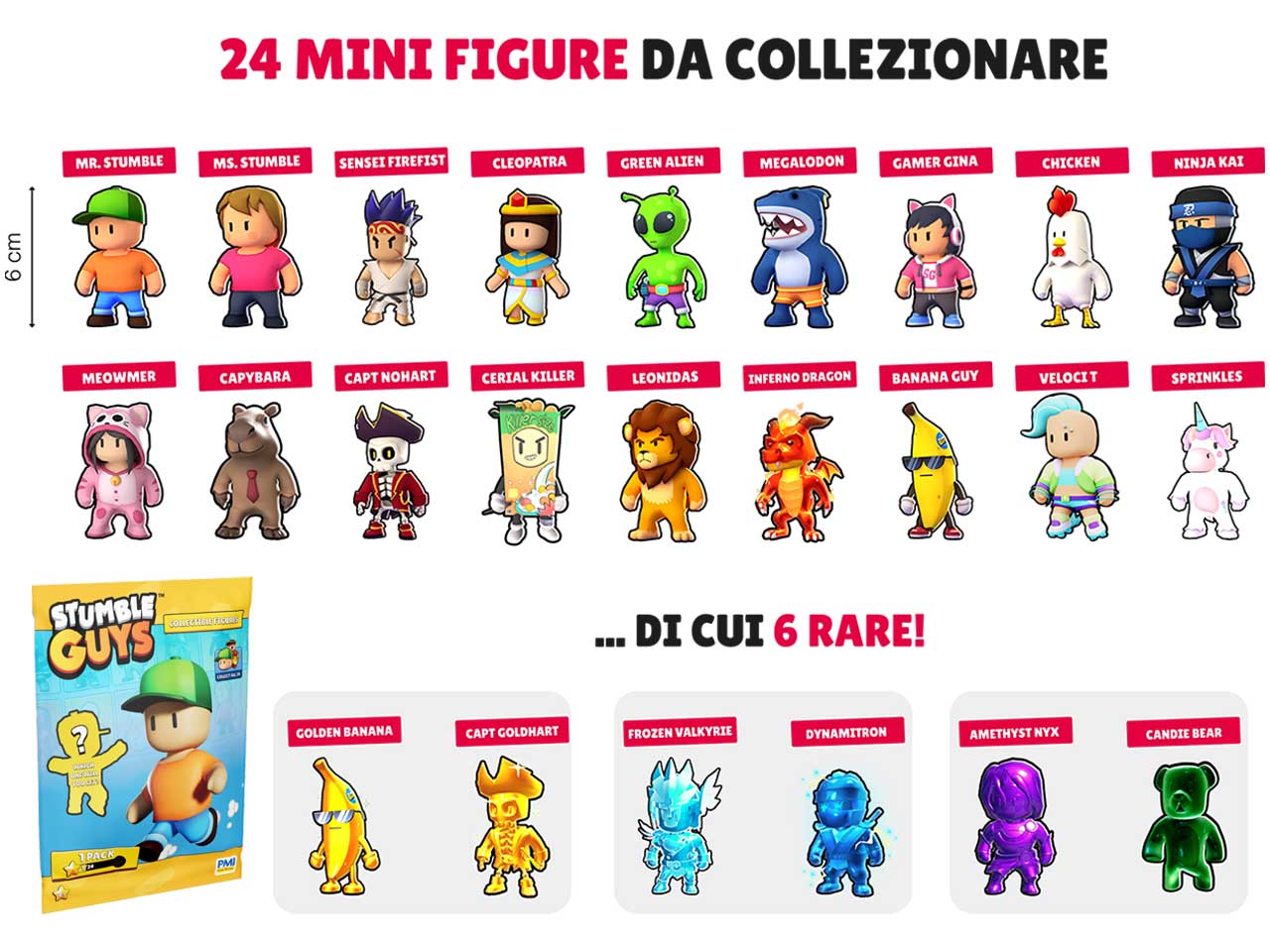 Stumble guys mini figure misura 6cm in bustina