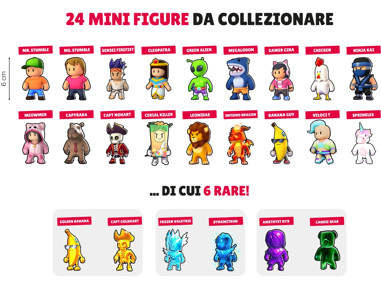Stumble guys mini figure misura 6cm in bustina