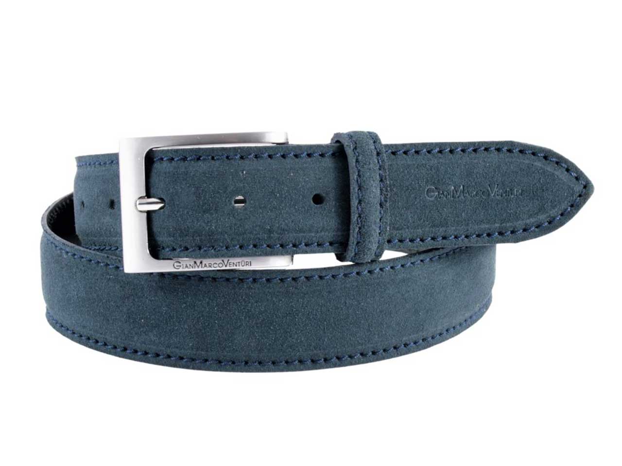 Gmv uomo cintura pelle camoscio nei colori blu, taupe e terra