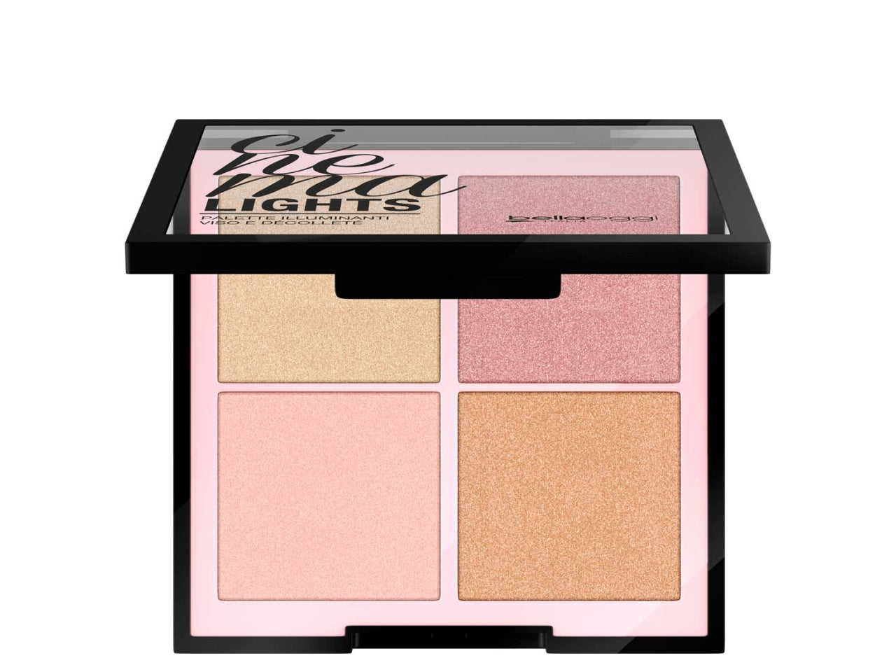 Palette viso Illuminante - 4 Illuminanti Viso, Effetto Glowing, Lunga Durata - Cinema Lights - Bellaoggi