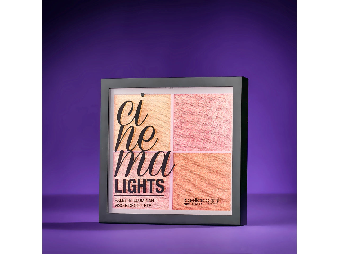 Palette viso Illuminante - 4 Illuminanti Viso, Effetto Glowing, Lunga Durata - Cinema Lights - Bellaoggi