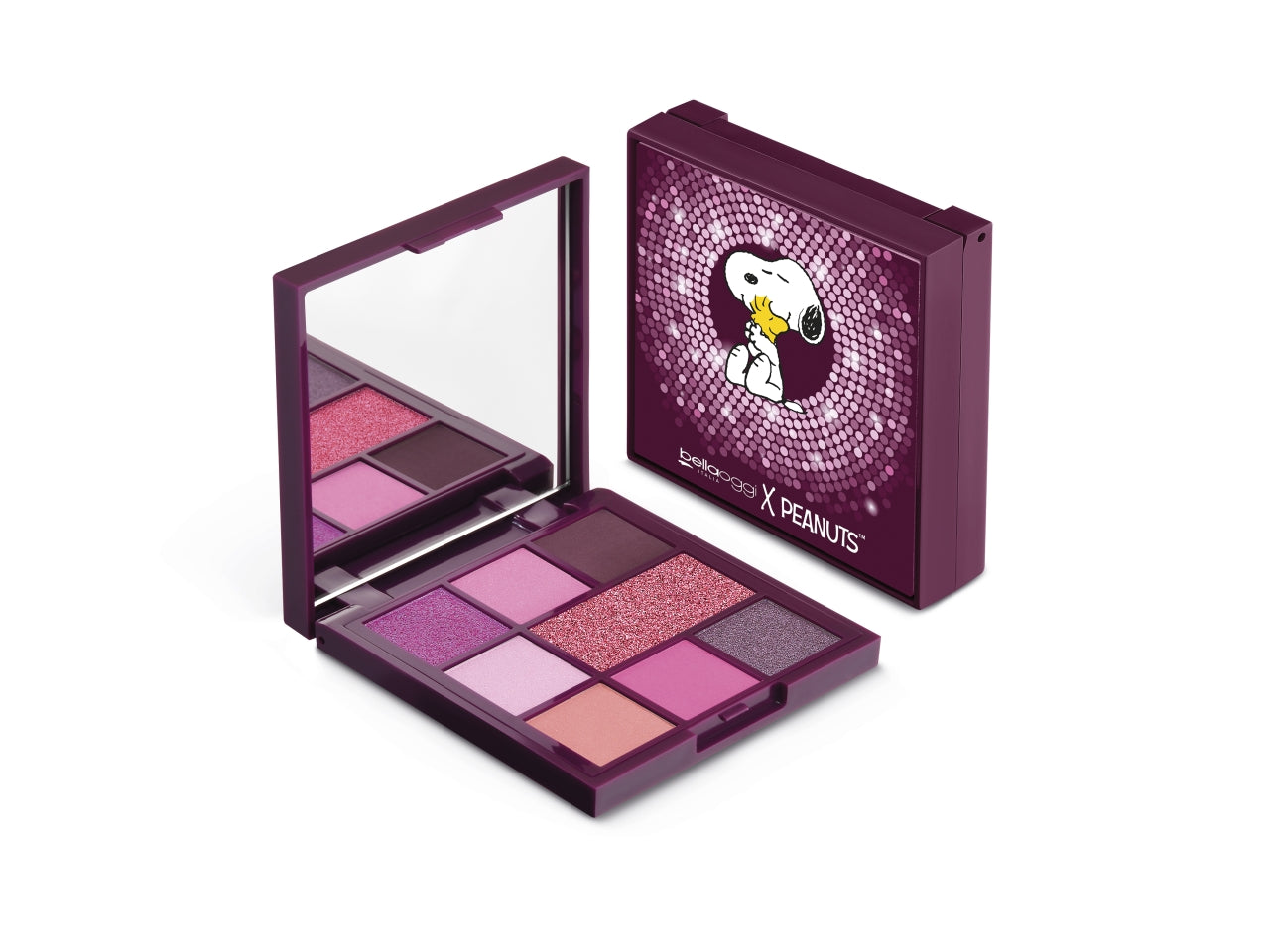 Palette occhi ombretto Snoopy - 5 Ombretti Matt, 2 Perlati, 1 Top Coat - Cuddle Holidays - Bellaoggi