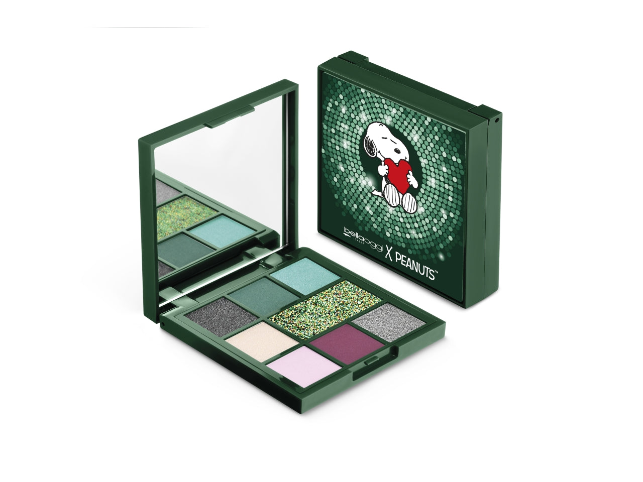 Palette occhi ombretto Snoopy - 5 Ombretti Matt, 2 Perlati, 1 Top Coat - Winter of Love - Bellaoggi