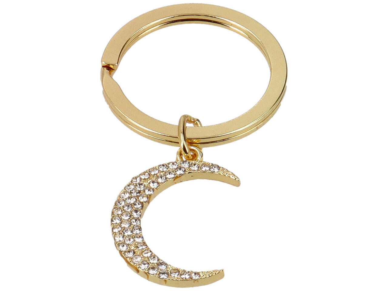 Portachiavi luna con strass oro